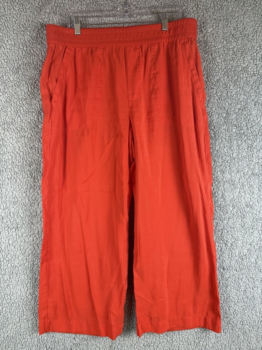 CABI Dreamy Crop Pants Fiery Orange Sz L Red Modal